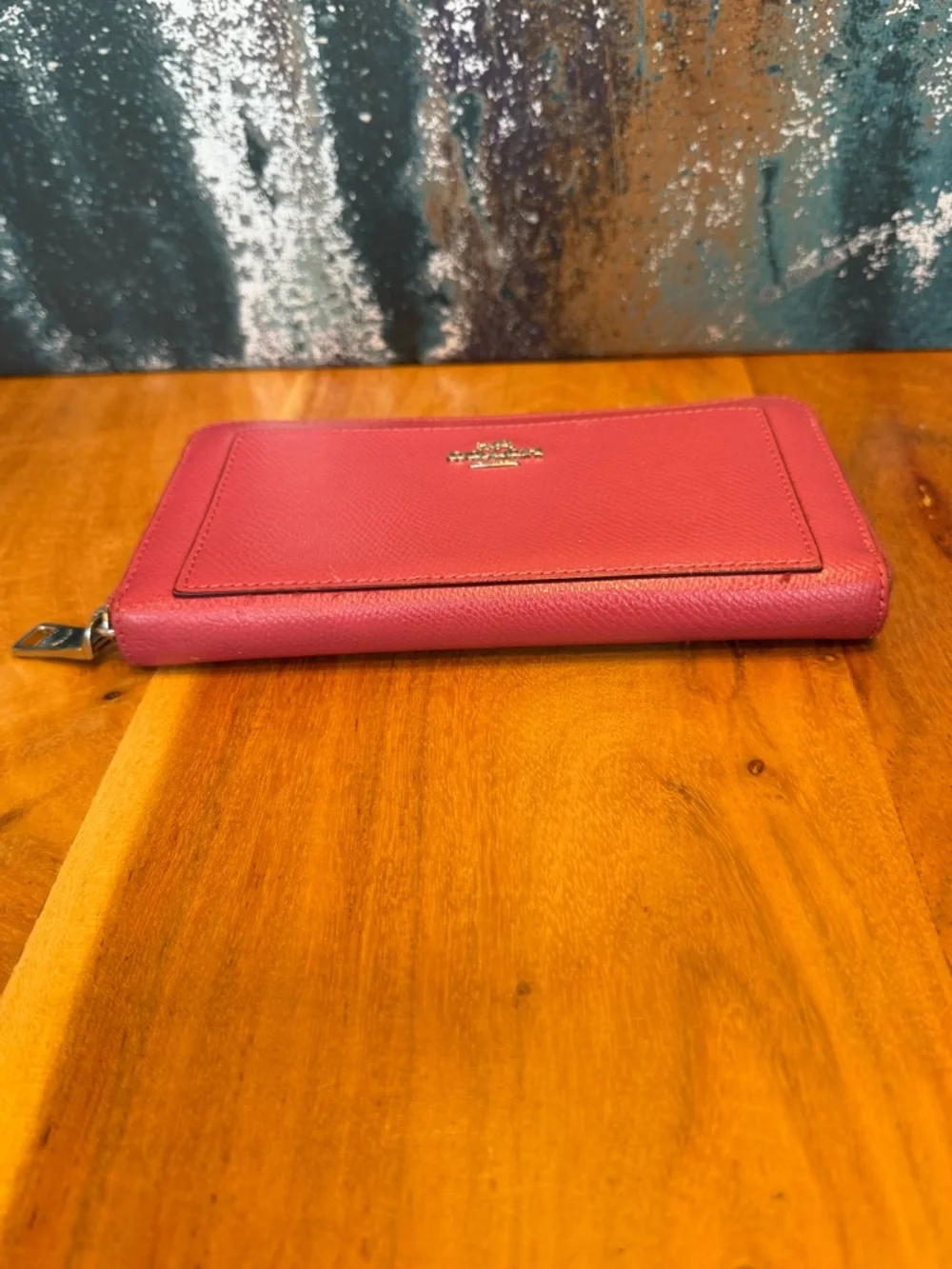 Coach Barbiecore Pink Leather 3/4 Zip Wallet 2010s (GUC)‎